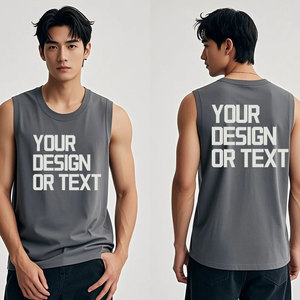 เสื้อกล้ามผู้ชายรุ่น GZI-MT-04 ยี่ห้อ Custom GURUNA-Z-INDUSTRY สีเทา คอกลม ระบายอากาศได้ดี ผ้าฝ้าย 100% สไตล์ลำลอง สตรีทแวร์ ลายพิมพ์ - Product Image 1
