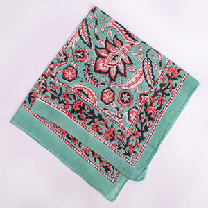 Artisan Crafted Handkerchief Floral Printed Cotton Bandana <b>Square</b> <b>Scarf</b> Multifunctional Casual Wear Spring Summer Style - Product Image 6