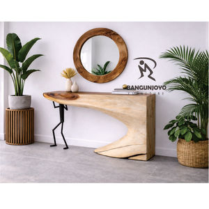โต๊ะคอนโซลไม้สักคุณภาพสูง งานแฮนด์เมด ดีไซน์ทันสมัย เป็นมิตรกับสิ่งแวดล้อม พร้อมกระจกตกแต่งผนัง - Product Image 4