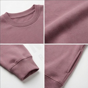 Ropa deportiva de manga larga de otoño para mujer, Sudadera de cuello redondo, jersey con logotipo personalizado sostenible, sudadera de moda de gran tamaño para mujer - Product Image 4