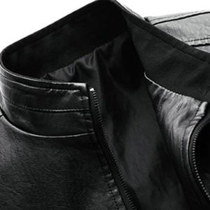 Chaqueta de Cuero de Alta Calidad para Hombre, Chaqueta de Cuero Punk con Cuello Alto a la Moda - Product Image 5