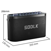 S1271PLUS 280W Machine de karaoké double DSP BT avec carte son, 2 micros sans fil TWS, TF, USB, AUX, streaming en direct, enregistrement, haut-parleur portable