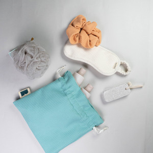 Waffle Weave Polyester Cosmetic <b>Bag</b> for Girls, Wholesale Custom Toiletry <b>Makeup</b> Storage Pouch with Textured Waffle Fabric Design - Product Image 6