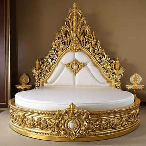 Lit king-size en bois massif traditionnel fait main, sculpté à la main, plateforme de luxe, fabricant et exportateur de meubles de chambre à coucher aux États-Unis - Product Image 6