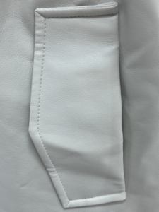 Plus Size <b>Women's</b> <b>White</b> PU Leather Jacket Solid Color Patch Pocket - Product Image 2