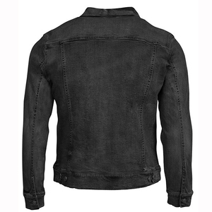 New Style Men's Dark <b>Denim</b> <b>Jacket</b> Regular Fit Button Fly Solid Color Casual Autumn Cotton Washable Topstitch - Product Image 5