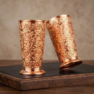 Copper Straight Cup Classic Hammered Design For Drinking Bar Accessories Kitchen Use - Product Image 4