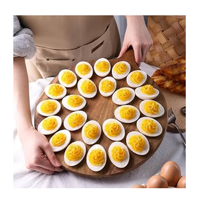 Plateau à œufs en bois, support à œufs en bois avec poignée, design rustique, outil de cuisine pratique, plateau à œufs en bois d'acacia - Product Image 2