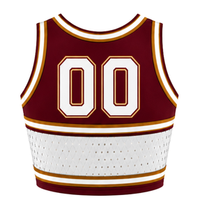 Ensemble uniforme de cheerleading marron : Crop top et jupe plissée pour compétition de danse d'équipe, tenue de performance sportive - Product Image 3