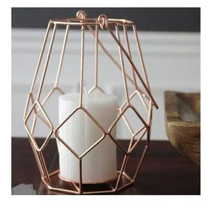 Porte-bougie décoratif fait main, décoration de table, finition rose doré, taille personnalisée, porte-bougie en métal - Product Image 1