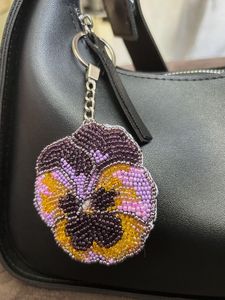 Premium Handmade Floral Embroidery Beaded <b>Keychain</b> with Traditional Craftsmanship Decorative Key Holder Bag Charm and Gift Idea - Product Image 3