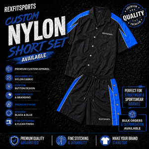 REXFIT SPORTS 2026 Conjunto Deportivo Personalizado de Nailon para Hombre, Camiseta de Manga Corta y Pantalones Cortos Ligeros, Conjunto de Dos Piezas con Logotipo Personalizado - Product Image 1