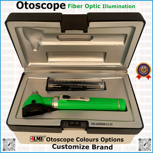 Otoscopio Manual de Alta Calidad con Fibra Óptica Verde, Instrumento de Inspección de Oídos de la Mejor Calidad para Médicos - Product Image 1