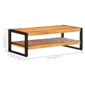 Table basse en bois d'acacia massif 47,2''x23,6''x15,7'' - Durable et élégante - Product Image 5