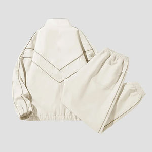 Nouvel ensemble de survêtement athlétique tendance pour homme, 100 % coton, 420 GSM, avec veste zippée et pantalon - Product Image 4