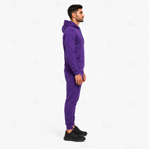 <b>Mens</b> Warm Winter Lightweight 100% Cotton <b>Jogger</b> Pullover Hooded Sweatsuit Fleece Pullover Hoodie <b>Tapered</b> <b>Jogger</b> Pants Two Piece - Product Image 3
