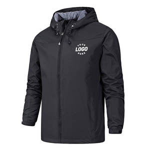 Custom Black Waterproof Hooded Windbreaker <b>Jacket</b> <b>Men</b> <b>Lightweight</b> <b>Rain</b> <b>Jacket</b> Outdoor Windproof OEM ODM Wholesale - Product Image 2