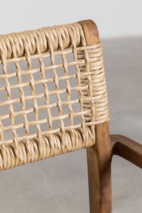 Chaise de salle à manger en rotin minimaliste moderne sièges confortables banquets de jardin en teck pique-niques parcs bars mariages fêtes - Product Image 4