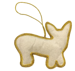 Decoraciones Navideñas de Lujo de Alta Calidad, Bordadas a Mano con Cuentas Zardozi, Diseño de Gato en Terciopelo Satinado - Product Image 4