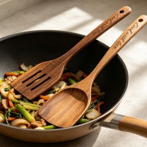 Accessoires de cuisine en teck naturel de haute qualité, outils de cuisine en bois, ustensiles de cuisine en bois, ensemble d'ustensiles en bois pour la maison - Product Image 5
