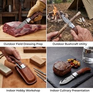 Cuchillo Plegable de Acero de Damasco Hecho a Mano al por Mayor con Gancho para Tripas, Mango de Palisandro, Cuchillo de Caza EDC, Fabricante y Proveedor - Product Image 6