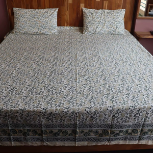 Hand Block Print Bedsheet Set Cotton Cambric Bedding Indian Handmade <b>Bedspread</b> with Pillow Covers Queen <b>King</b> Size - Product Image 1
