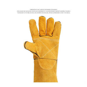 Gants de soudage thermiques en cuir de vachette de qualité supérieure, résistants à la chaleur, ignifuges, pour soudage TIG MIG, sécurité au travail, OEM, hiver - Product Image 6