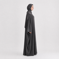 Ensemble Abaya de qualité supérieure pour adultes, taille plus, ODM, antistatique, résistant aux plis, décontracté, manches larges, longueur maxi, hijab assorti