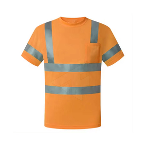 Construction Exercise Security Safety <b>Shirt</b> Unisex <b>Hi</b>-<b>Vis</b> Reflective Tape High Visibility Short Sleeve Customized Color Logo - Product Image 1