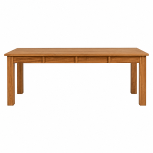 Mesa de Comedor Rectangular de Madera de Teca Sólida Escandinava, Ecológica, Impermeable, con Rejilla Arquitectónica, Estilo Nórdico Moderno - Product Image 1