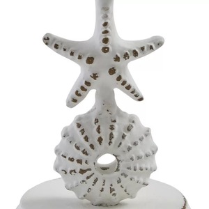 Candelabro Blanco con Diseño de Estrella de Mar y Conchas para Decoración del Hogar - Product Image 2