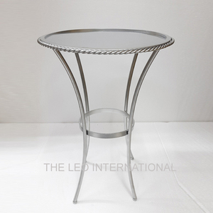 Mesa de Centro de Diseño Personalizado con Cubierta de Vidrio Dorada, Moderna y Única, Decorativa para Interiores, de Aluminio, Estilo Artesanal - Product Image 5