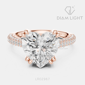 Bridal Engagement Wedding <b>Ring</b> for <b>Women</b> Jewelry Gift IGI Certified 0.38CT Heart Cut Lab Grown Diamond <b>Ring</b> <b>Set</b> 14KT White Gold - Product Image 3