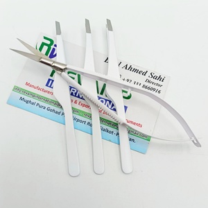 Pinzas para Cejas Personalizadas, Ecológicas, de Acero Inoxidable Japonés, Color Blanco, Ligeras, Antiestáticas, Duraderas, con Punta Inclinada - Product Image 5