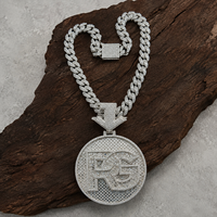 Pendentif Médaillon Rond Personnalisé Hip Hop Iced Out avec Chaîne Cubaine en Moissanite, Argent 925 Plaqué Or, Bijoux pour Hommes – Vente en Gros