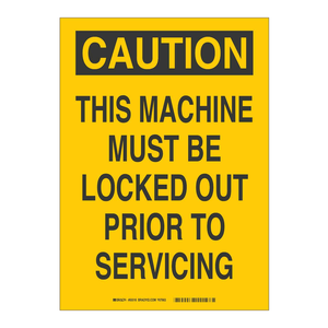 Panneau d'avertissement de verrouillage Brady jaune/noir 5x3,5 po pour les zones de maintenance des machines - Product Image 3