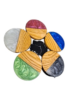 Ensemble de sous-verres en résine en bois écologique et tapis de tasse en bois à motifs uniques pour sous-verre de tasse en résine époxy bricolage - Product Image 2