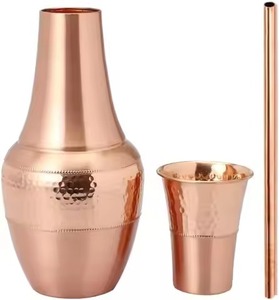 Copper <b>Mugs</b> With Gold Handles Vintage Style <b>Double</b> <b>Wall</b> Drinkware For Dining - Product Image 4