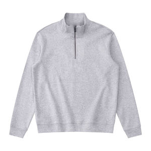 Sudadera de lujo de invierno ecológica con media cremallera y cuello alto, personalizable con logo, de tejido grueso, OEM - Product Image 2