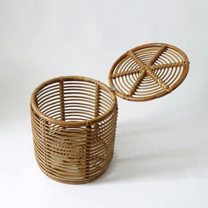 Attractive Handcrafted <b>Bamboo</b> Storage <b>Basket</b> Eco-Friendly Vintage Tabletop Installation <b>Laundry</b> Hamper Organizer Home Hotel - Product Image 2