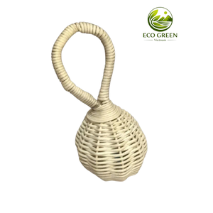 Sonajero de mimbre natural para bebé, forma de bellota, juguete de ratán hecho a mano, proveedor de juguetes Montessori ecológicos - Product Image 6