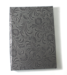 Glue Bound Recycled Handmade Cotton Paper Black Color Sheet With Foil Print Hardcover Notebook-Gift - Product Image 3