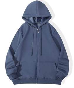 Sudadera con Capucha Personalizada con Logotipo, de Poliéster y Algodón, con Cierre, Color Sólido, para Otoño, Ropa de Trabajo Deportiva, Unisex, Corte Regular - Product Image 3