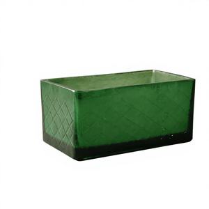 Porte-bougies et lanternes personnalisés en verre vert argenté effet mercure avec couvercle en bois de manguier, vides, pour décorations de Noël et de fêtes à la maison. - Product Image 1