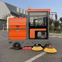 Balayeuse de voirie électrique industrielle avec brosse et réservoir d'eau de 600L