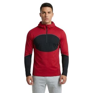 Custom Gym <b>Pullover</b> for <b>Men</b> in Polyester Spandex Lightweight Athletic Hoodie with High Neck Training Design - Product Image 5