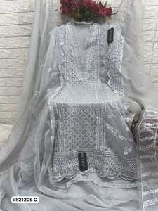 Nouvelle collection ZAID, robe traditionnelle indienne pakistanaise Salwar Kameez, broderie en organza, style coupe droite - Product Image 4