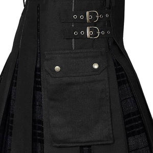 Falda escocesa de lana de tartán negro elegante con patrones de cuadros clásicos a medida para una elegancia atemporal y versatilidad moderna - Product Image 5
