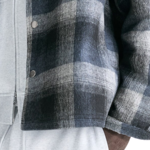 Relaxed Fit Overshirt Men Casual Button Up Long Sleeve Shirt Loose Layering Top Fashion Streetwear Woven Apparel Wholesale - Product Image 6