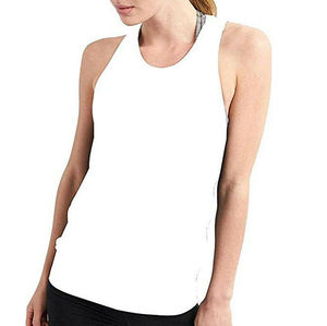 Nueva Llegada: Camiseta sin Mangas Blanca de Punto con Cuello Redondo para Mujer, Color Sólido, Transpirable, Estilo Casual, Largo Regular - Product Image 1